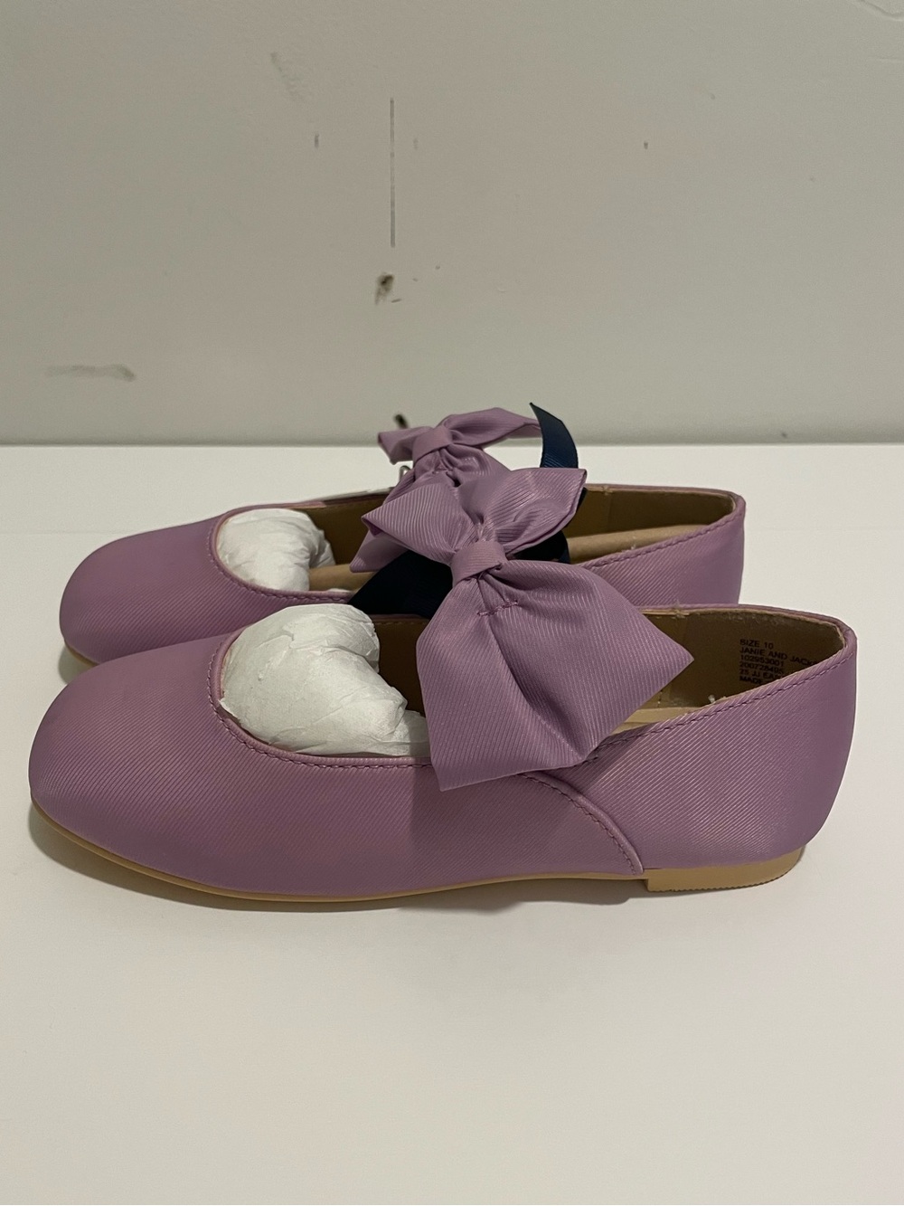 Janie and Jack Brand NWT Girl's size 10 Purple Lavender Ballet Flats Bows Shoes